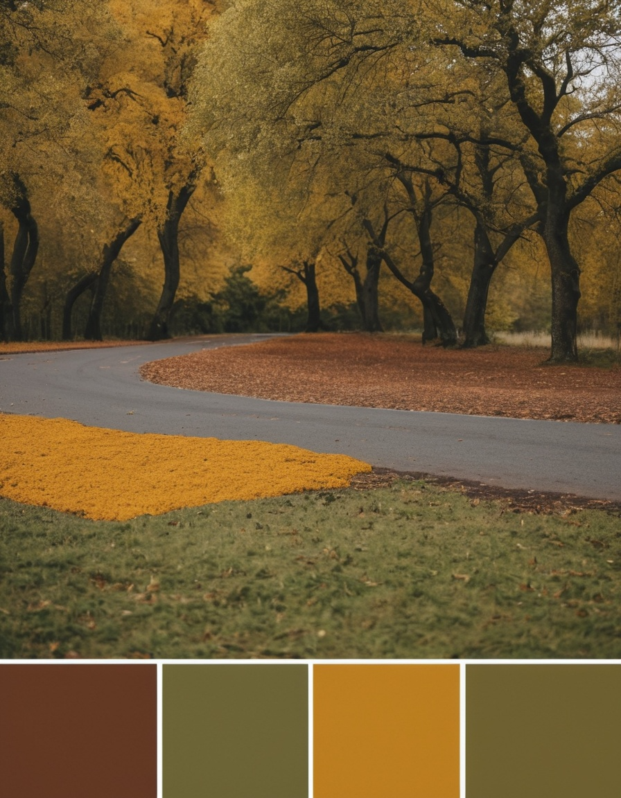 The Product Image2 with Prompt"Moodboard, autumn color palette, Olive Green, Mustard, Rust"