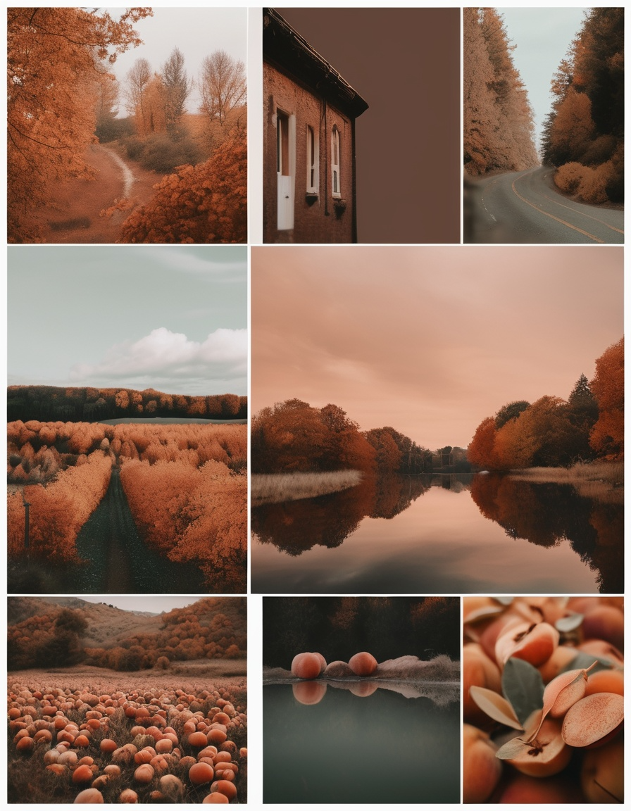 The Product Image1 with Prompt"Moodboard, autumn color palette, Peach, Terracotta, Sage"