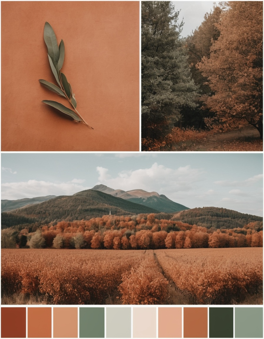 The Product Image2 with Prompt"Moodboard, autumn color palette, Peach, Terracotta, Sage"
