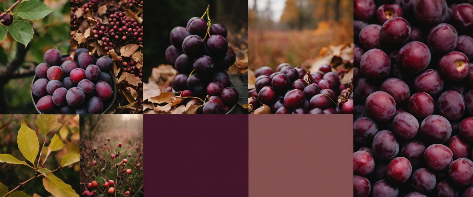 The Product Image3 with Prompt"Moodboard, autumn color palette, Plum, Maroon, Taupe"