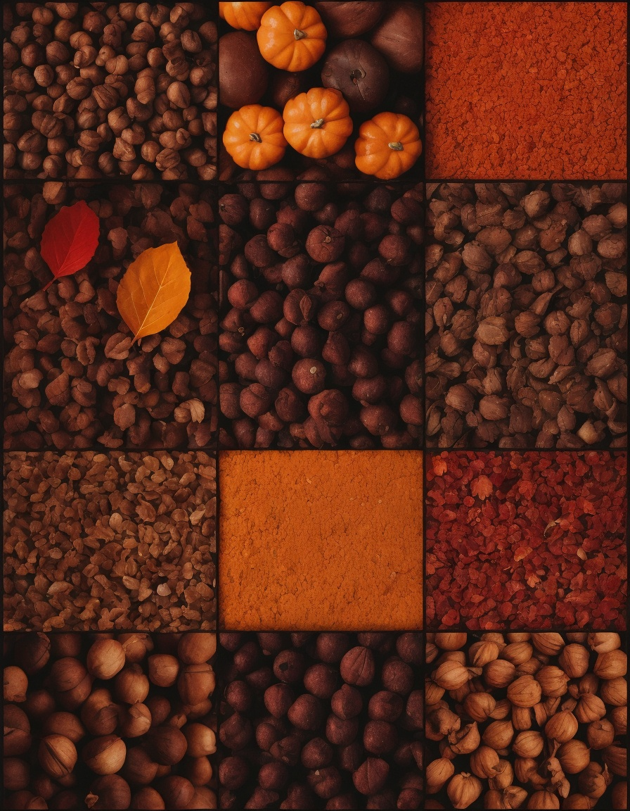 The Product Image1 with Prompt"Moodboard, autumn color palette, Amber, Paprika, Hazelnut"