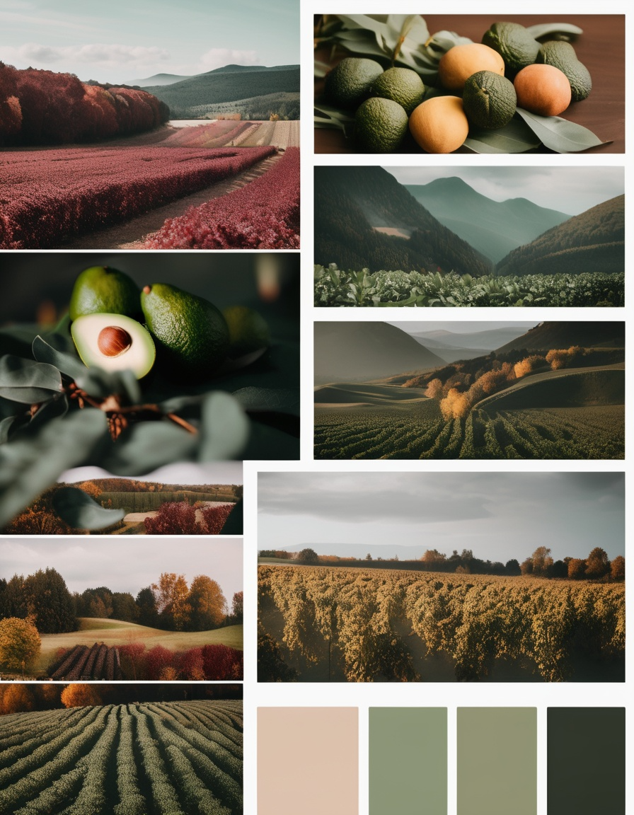 The Product Image1 with Prompt"Moodboard, autumn color palette, Sage, Avocado, Mulberry"