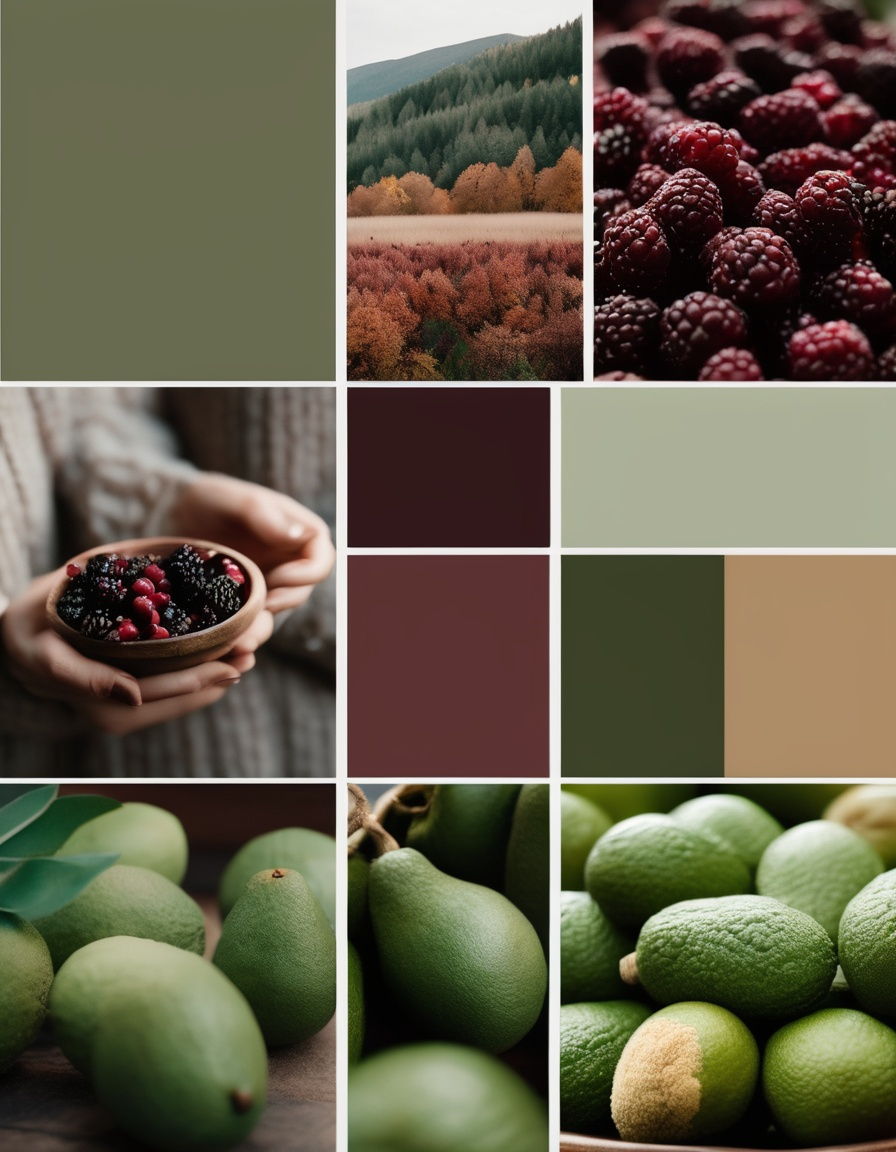 The Product Image3 with Prompt"Moodboard, autumn color palette, Sage, Avocado, Mulberry"