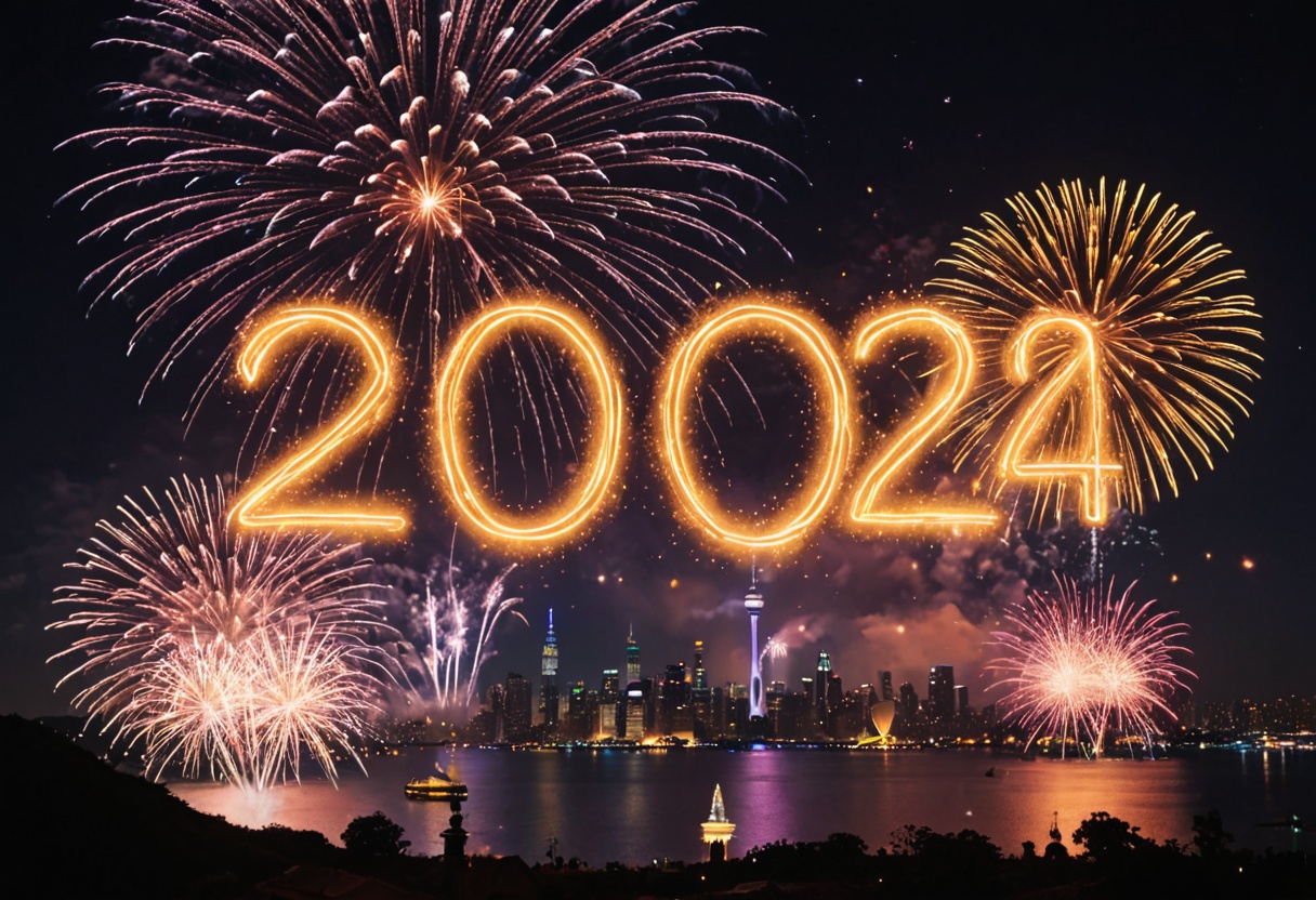 Happy New Year 2024 GIF: 2024 to 2025 Transition