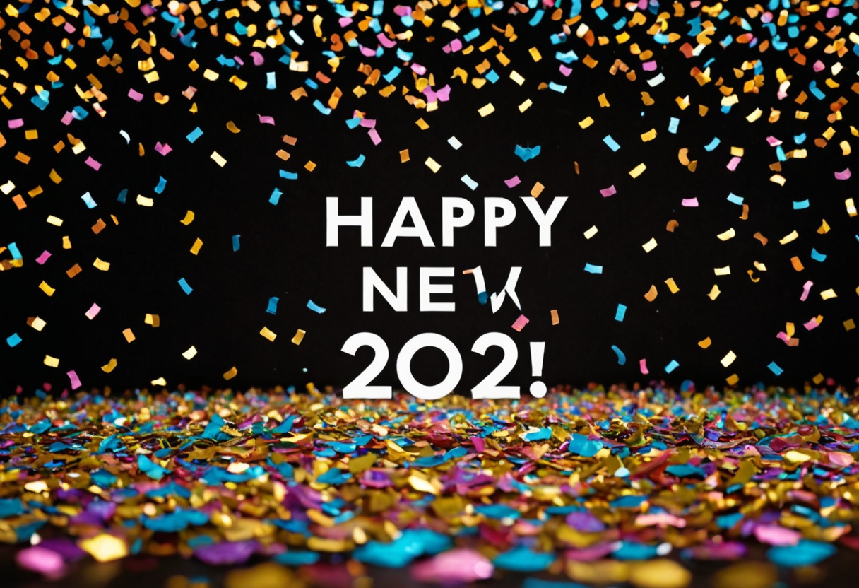 Happy New Year 2024 GIF: Animated Confetti Drop