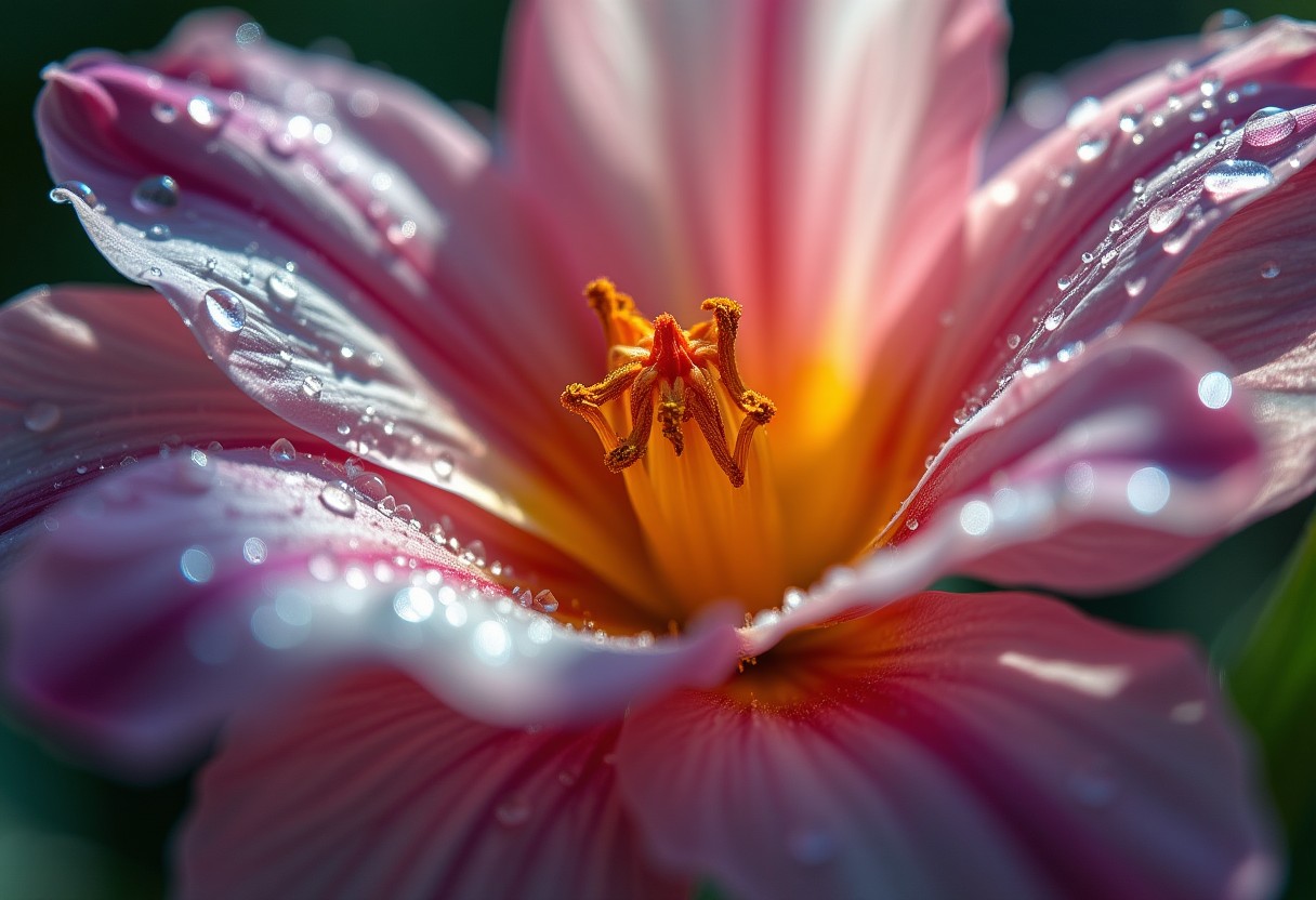 Flux Prompt: “A close-up of a flower in bloom, ...