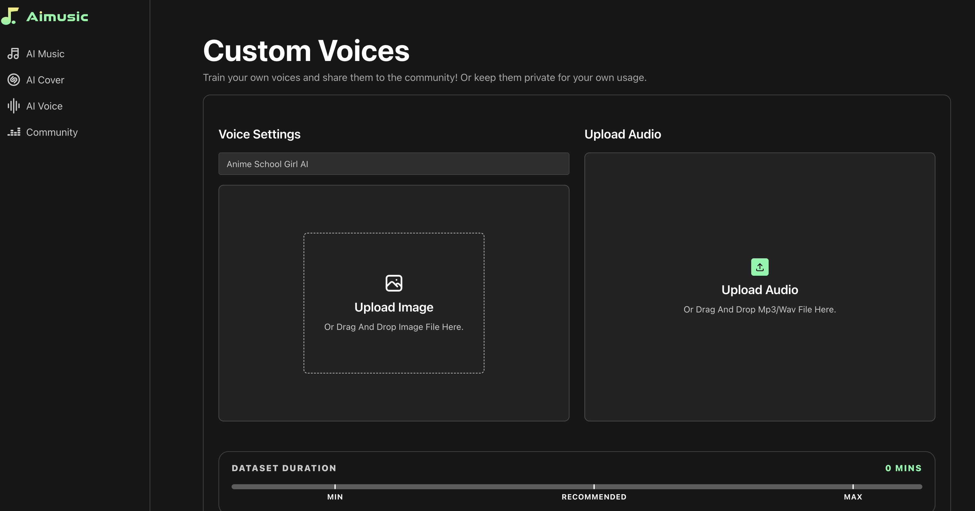 Upload MP3 Files into Aimusic AI Voice Generator